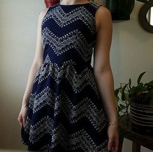 Navy A-line dress